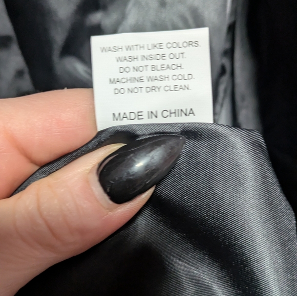 Black Babydoll Coat with Faux Fur Collar - Picture 5 of 12